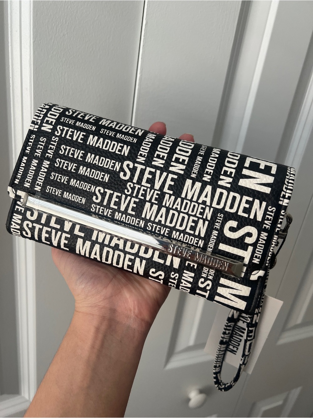 Black & White Logo Wristlet Wallet